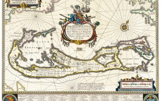 Map of Bermuda by Guijelm Blaeuw